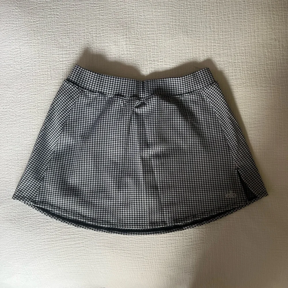 Classic Black and White Checkered Skirt
